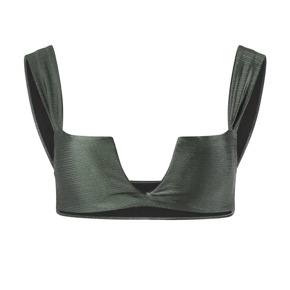 Chic Dark Green Bikini Top